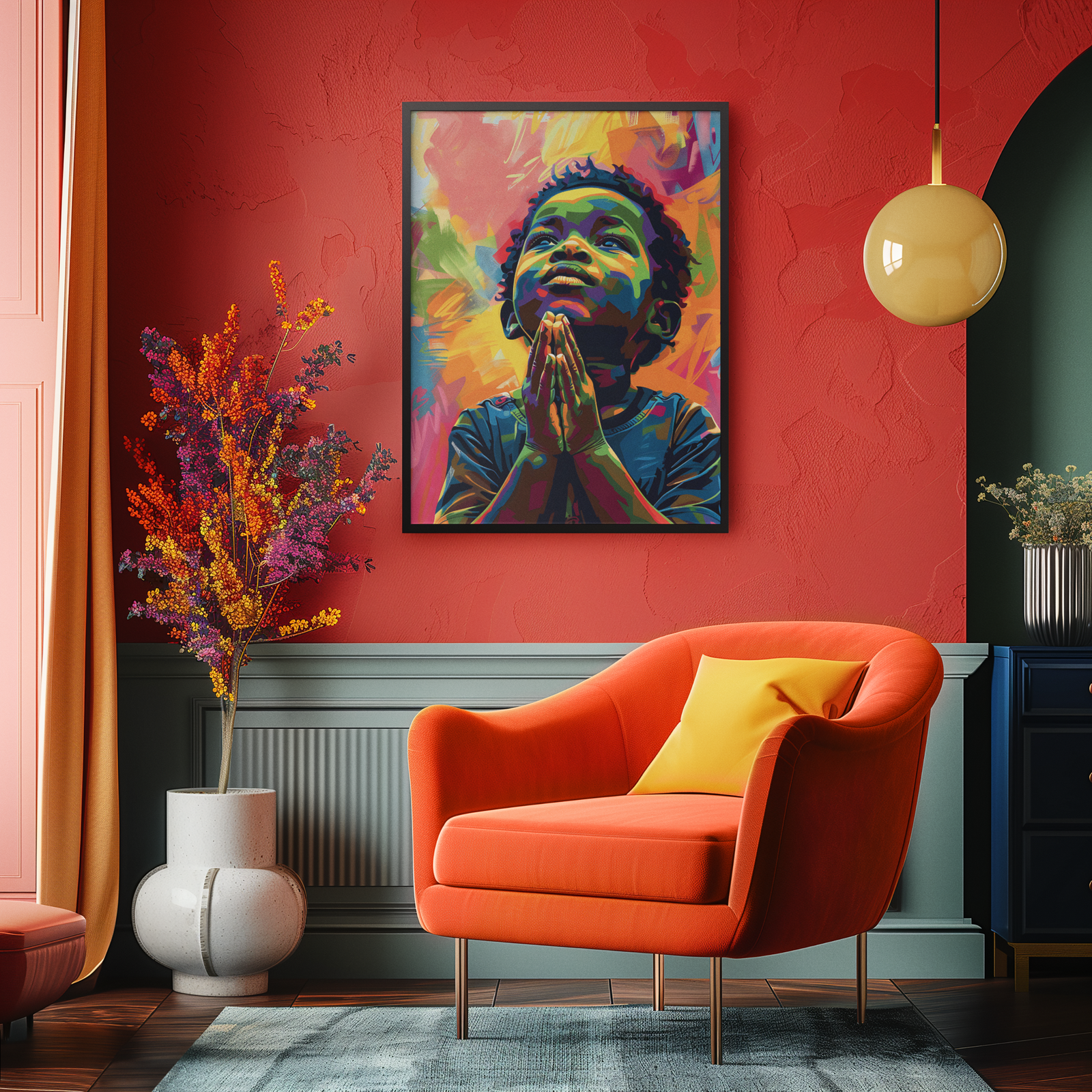 eclectic-inspired-mockup-of-an-ai-created-art-print-placed-in-a-living-room-m38325