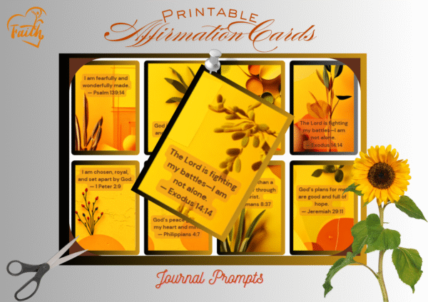 Faith-Filled Joy Positive Affirmation Cards Printable