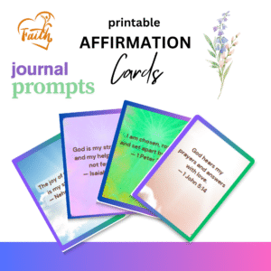 Faith-Filled Joy Positive Affirmation Cards Printable Pastel