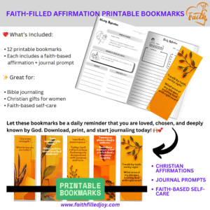 Faith-filled Joy Affirmation Bookmarks (Printable)