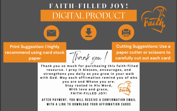 Faith-filled Joy Printable Affirmation Bookmarks - Image 2