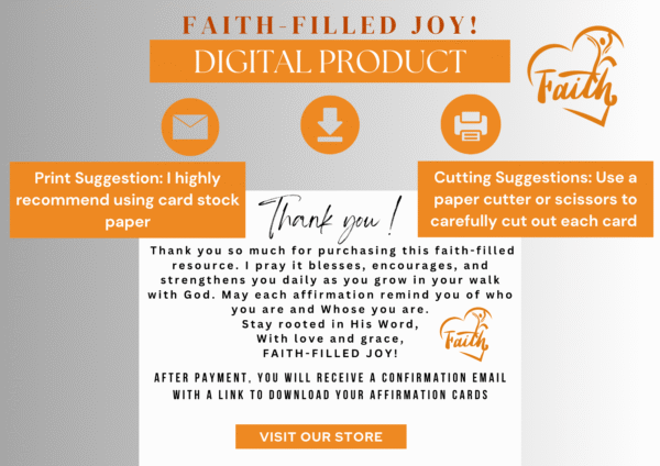 She Rises in Faith Positive Affirmation Cards (Printable) - Image 3