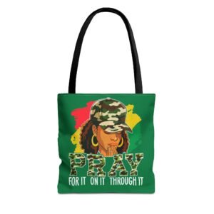 Pray Camo Tote Bag – Prayerful Woman Design - Green