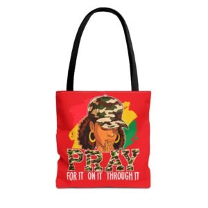 Pray Camo Tote Bag – Prayerful Woman Design - Red