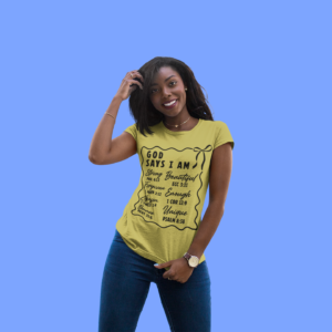 Christian Faith T-Shirt — “God Says I Am” Inspirational Scripture Tee