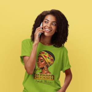 Blessed Afrocentric T-Shirt — "She Is Blessed" Inspirational Black Woman Tee