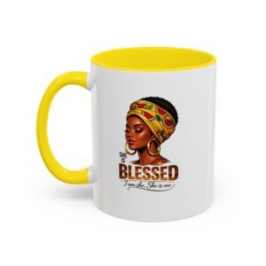 She Is Blessed Accent Coffee Mug — 11/15oz Ceramic Mug