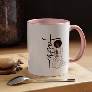 Faith Prayer Coffee Mug — Praying Woman Accent Inspirational Christian Mug