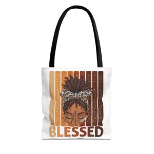 Blessed Afro Chic Tote Bag — Stylish Boho Bag - White