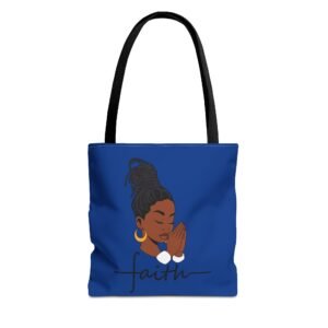 Faith Praying Woman Tote Bag – Inspirational Carryall Blue