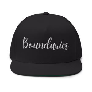 Boundaries Embroidered Flat Bill Cap — Statement Snapback Hat