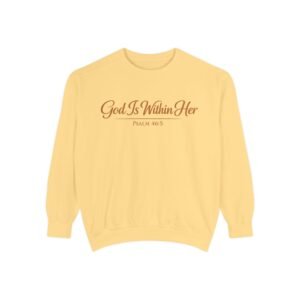 God Is Within Her Sweatshirt — Psalm 46:5 Faith Crewneck